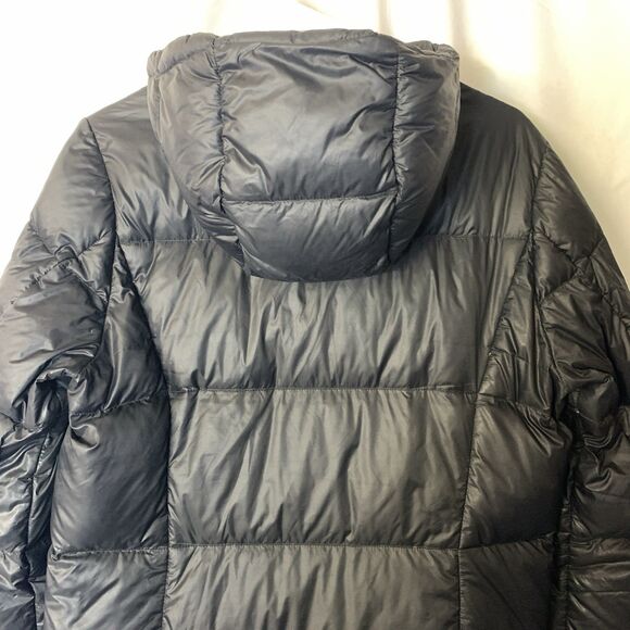 Eddie Bauer Luna Peak Down Parka Jacket Women M Black Hooded Goose Duvet EB550 - Picture 8 of 14